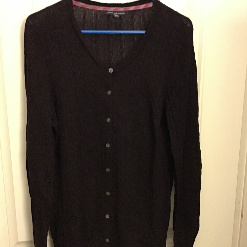 Button down burgundy cardigan